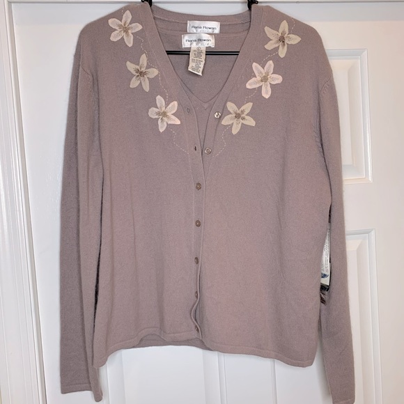 NWT Vintage “Secretary” Designer Rena Rowan Bohemia cardigan Sweater Set, Large - Picture 3 of 9